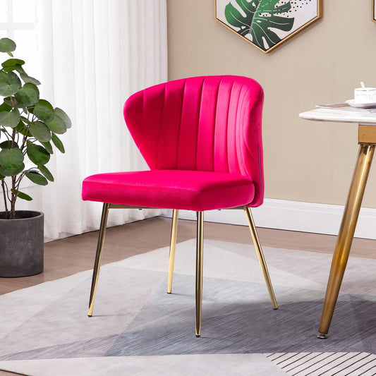 Modern Upholstered Velvet Cute Side Chair for Kitchen Vanity