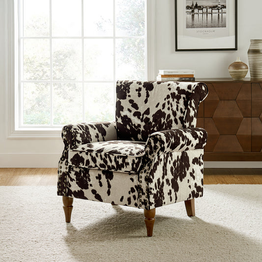 Comfy Upholstered Floral Wingback Chair with Removable Cushion