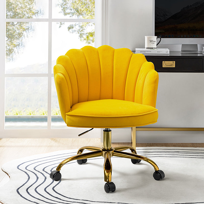 Upholstered Velvet Shell Office Vanity Chair