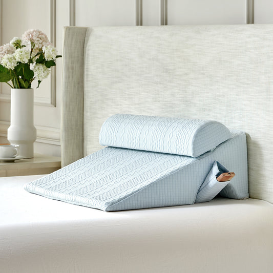 Adjustable Bed Wedge Pillow with Extra Washable Cover Set