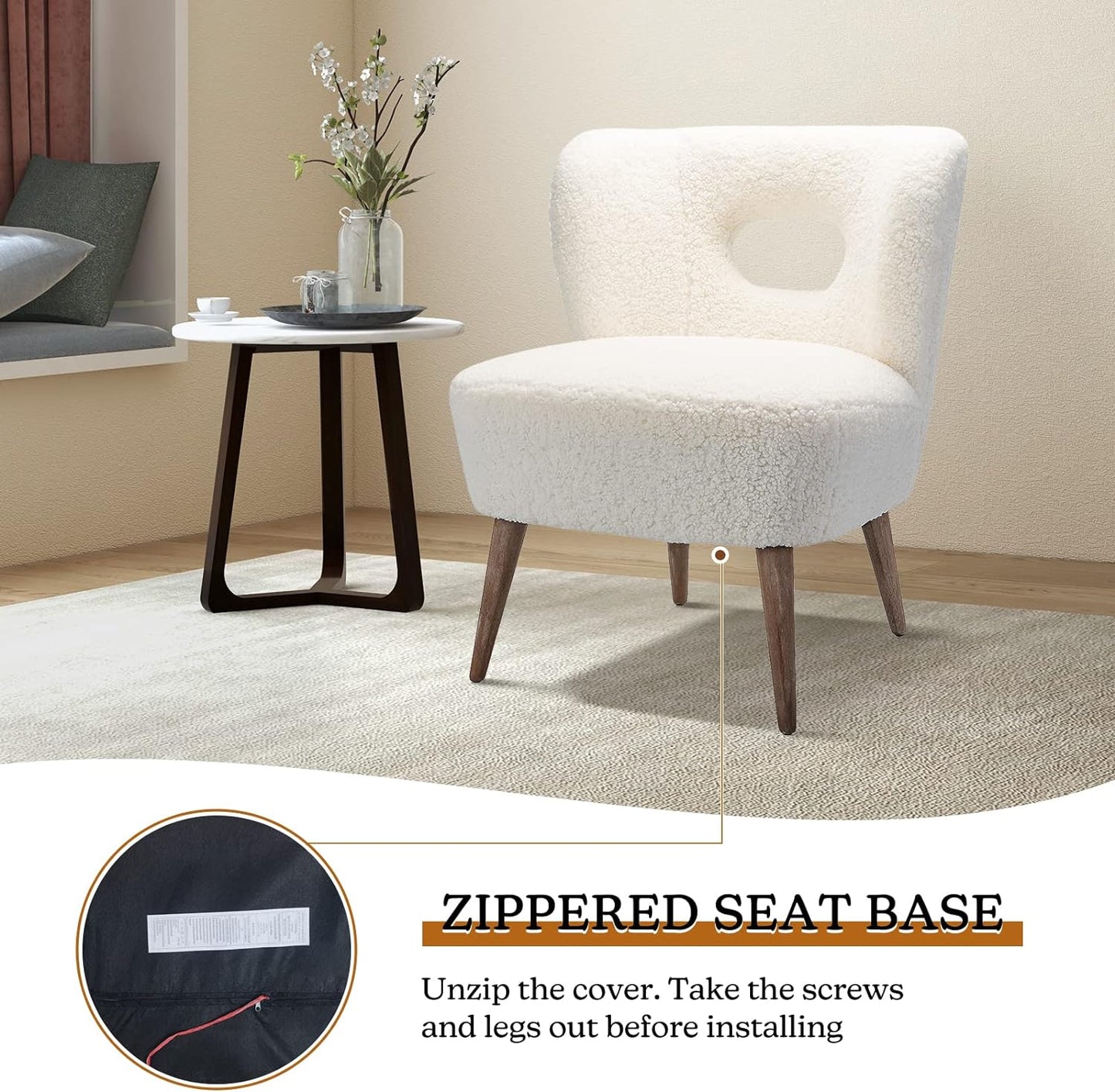 Modern Lambskin Sherpa Accent Chair
